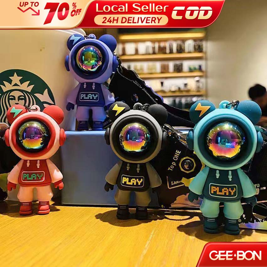 GEEBON Astronaut Bear Keychain Spaceman Lightning Bear Car Key Chain ...