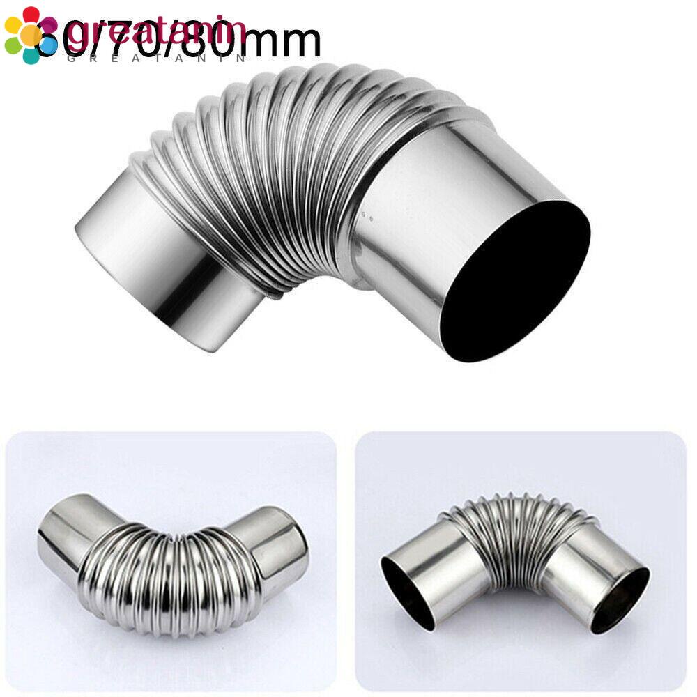 GREATANIN 90° Chimney Exhaust Pipe, Stainless Steel 6080mm Stove Pipe