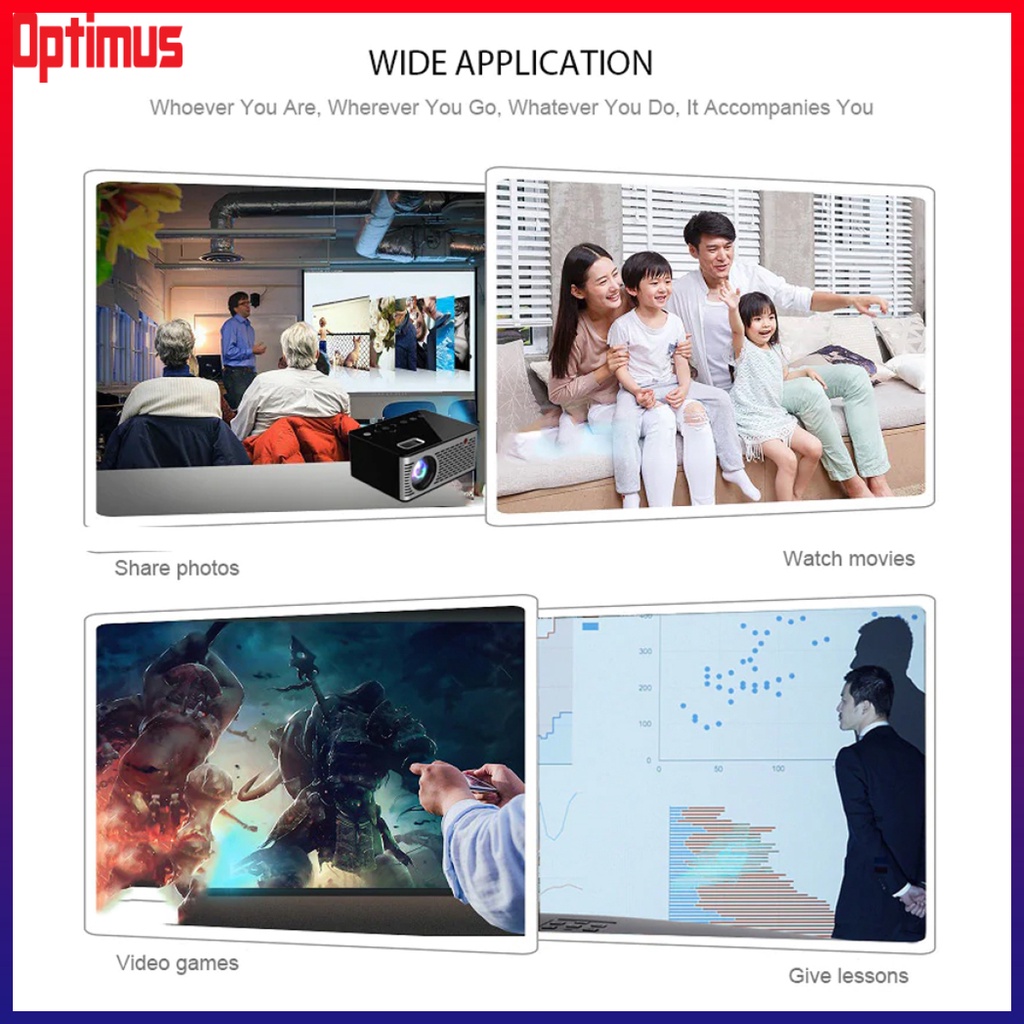 Optimus Depot Unic T200 Smart Mini LED Projector - Black | Shopee ...