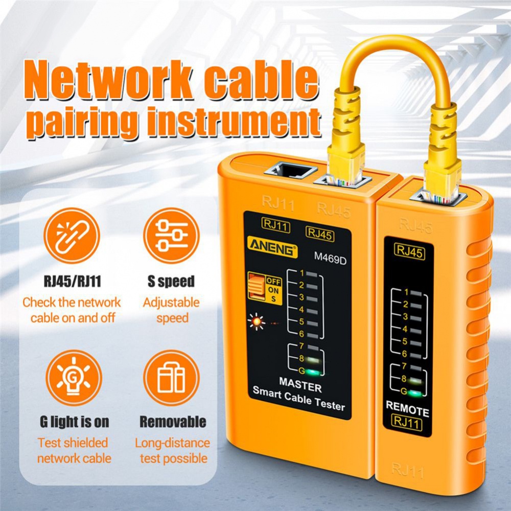 Versatile M469d Network Cable Tester for Twisted Pair Testing RJ11 RJ12 ...