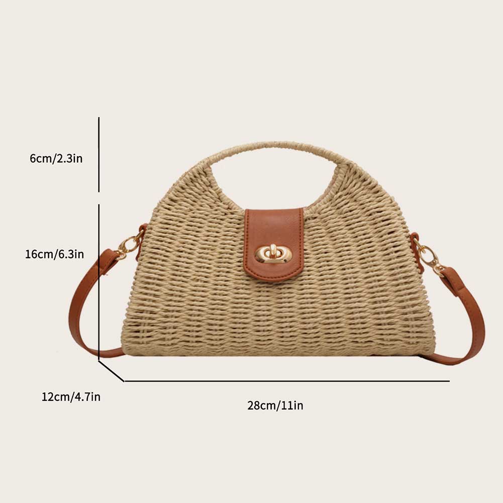Colorfulstyle11 ★ Ladies Straw Shell Tote Bag Women Crossbody Bags ...