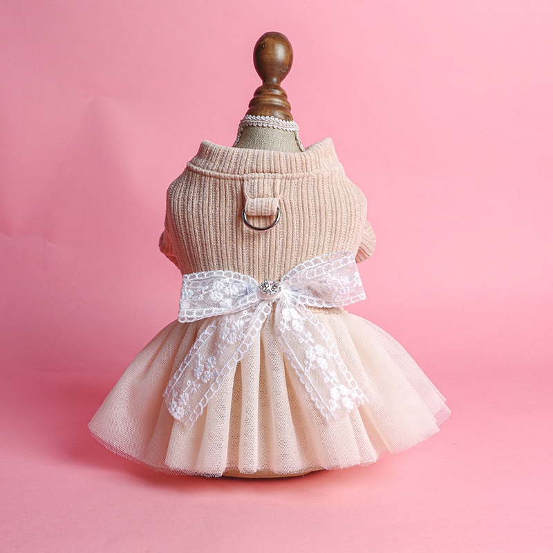 Sanwood Daisy Flower Gauze Tutu Dress Pet Dog Bowknot