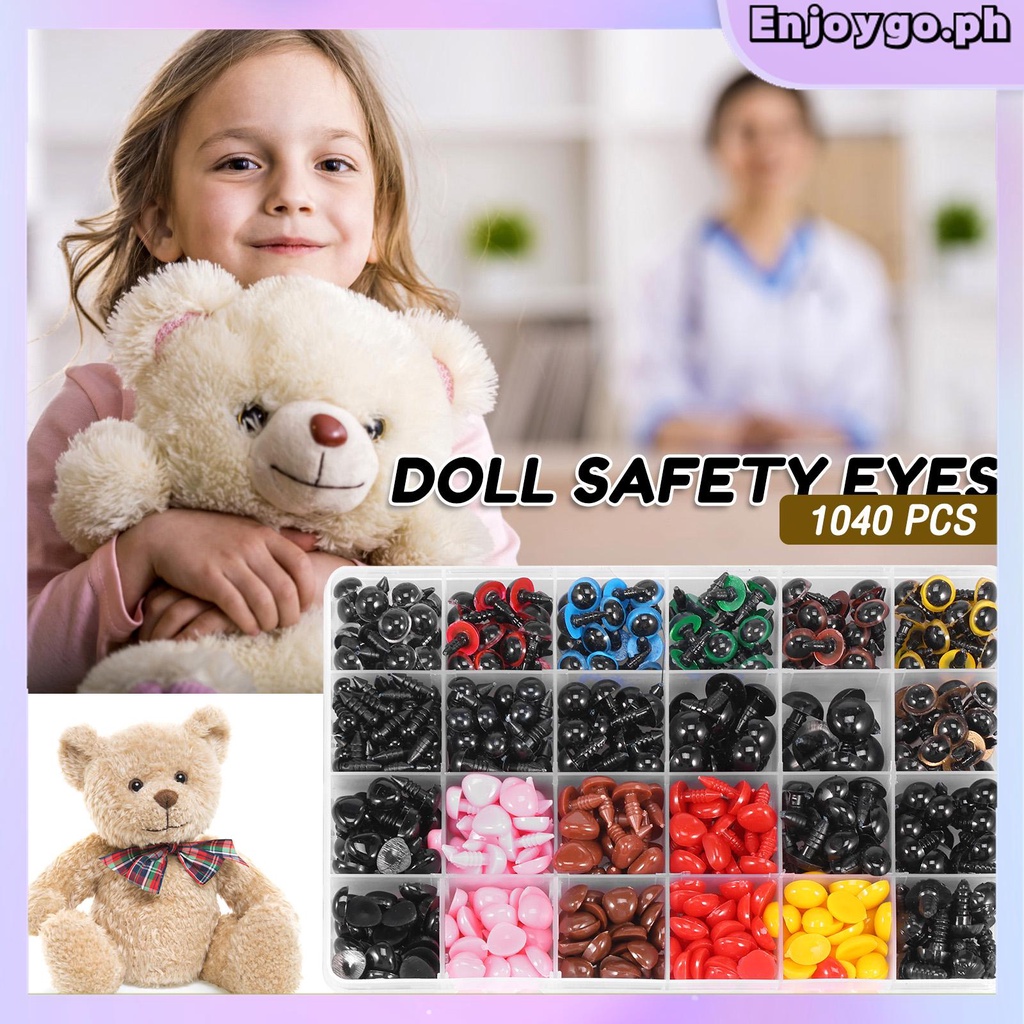 620Pcs Safety Eyes and Noses for Stuffed Animals 6mm to 14mm Colorful