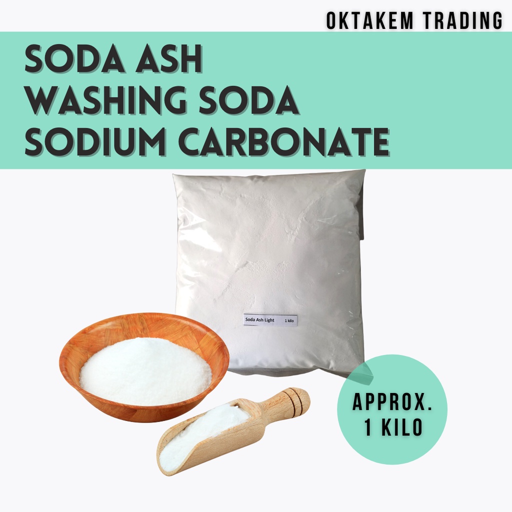 ♞Soda Ash Washing Soda Sodium Carbonate for tie dye laundry booster pH up Approx 1 kg Oktakem