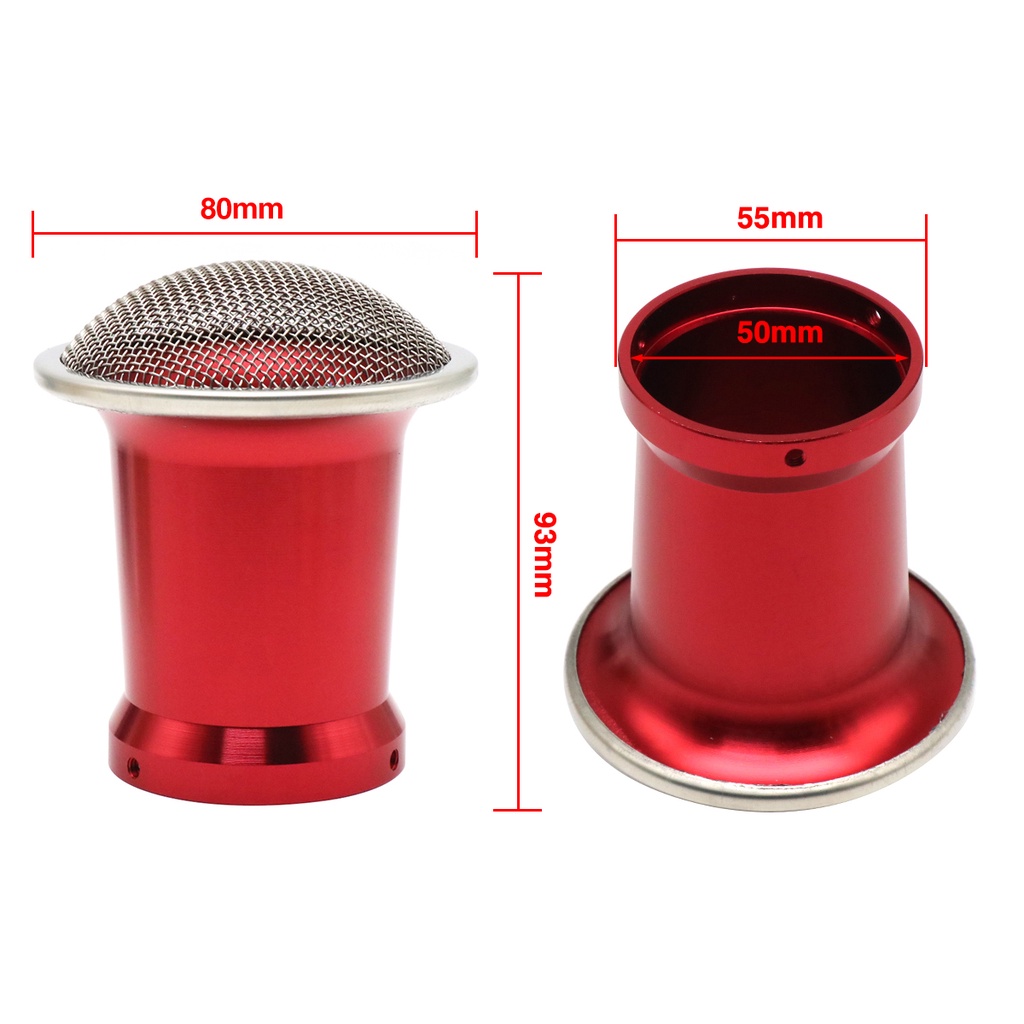 50mm Motorcycle ATV Air Filter Horn Cup Velocity Stack For PWK 24/26/28/30 Carb – Red, Rubber & Sponge - View #3