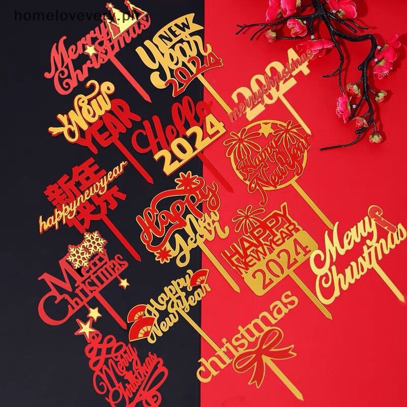 2024 CNY Blessing Words Gold Red Happy Birthday Cake Topper Acrylic   Sg 11134201 7rbly Lpkgwqtq214817