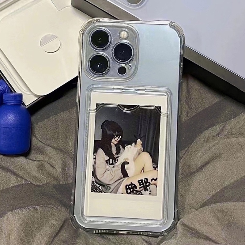 Transparent Airbag Wallet Phone Case For iPhone 15 14 13 12 11 Pro Max 15  Plus 13 Mini X XR XS Max 6s Plus SE 2020 2022 Shockproof Soft TPU