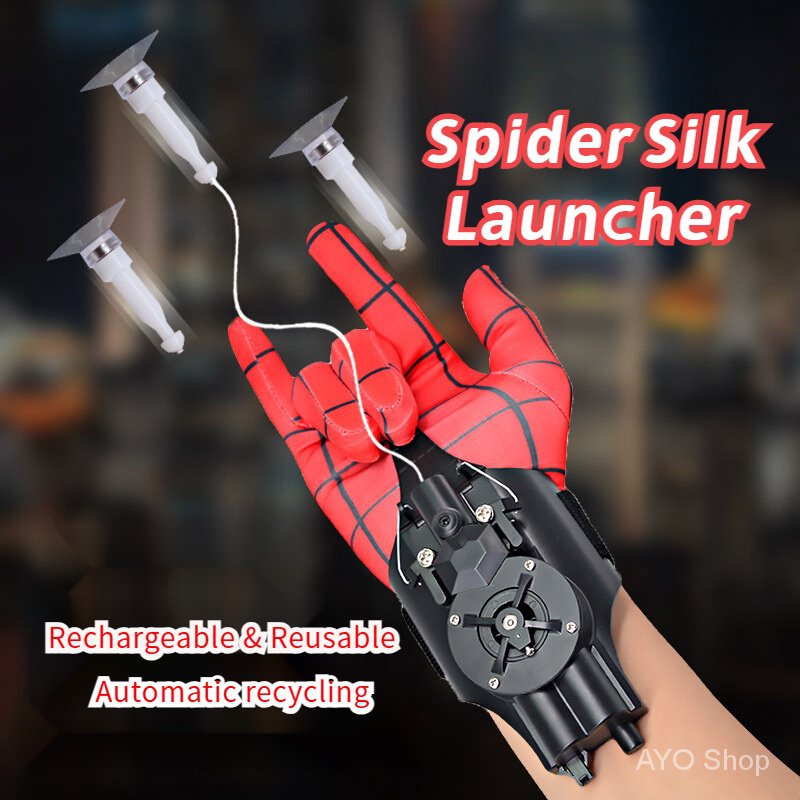 Ship 24H New Spider-Man Spider Silk Launcher Automatic Recycling ...