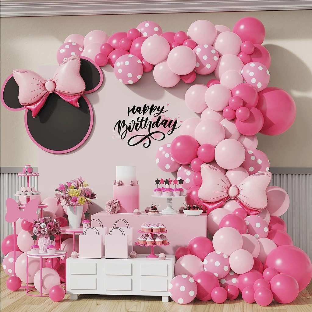 Minnie Mouse Balloons – 2nd Birthday Party Decorations – Pink, 6 Pieces, For Girls