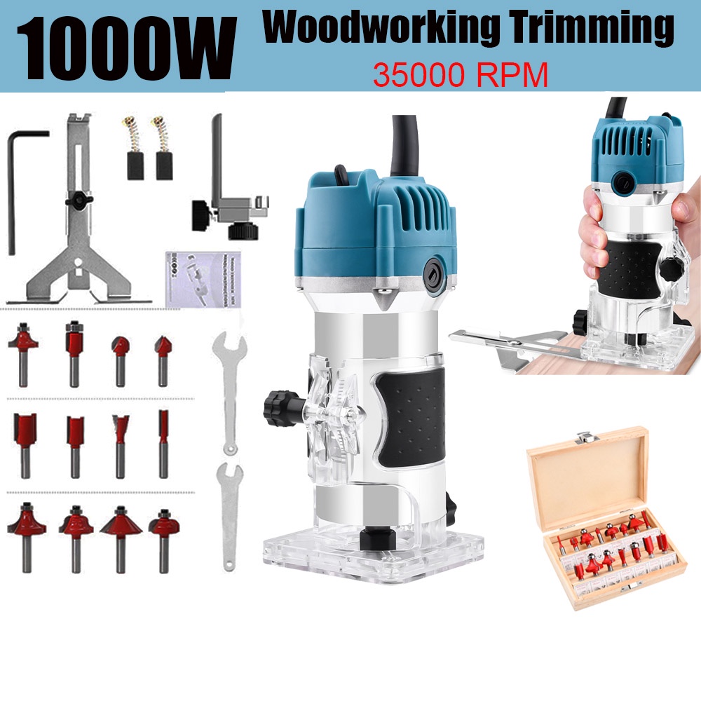Woodworking Trimming Carpenter Carpentry Tools Set Wood Router Power