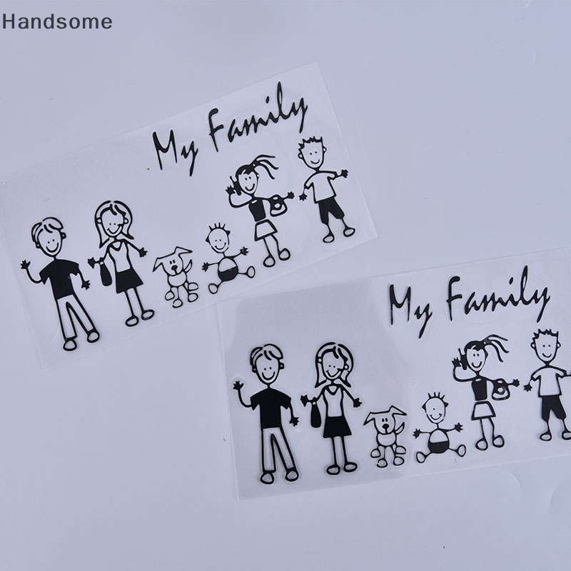 Handsome- Family Car Decal Window Sticker Stick Figure Kid Baby Cat Dog ...