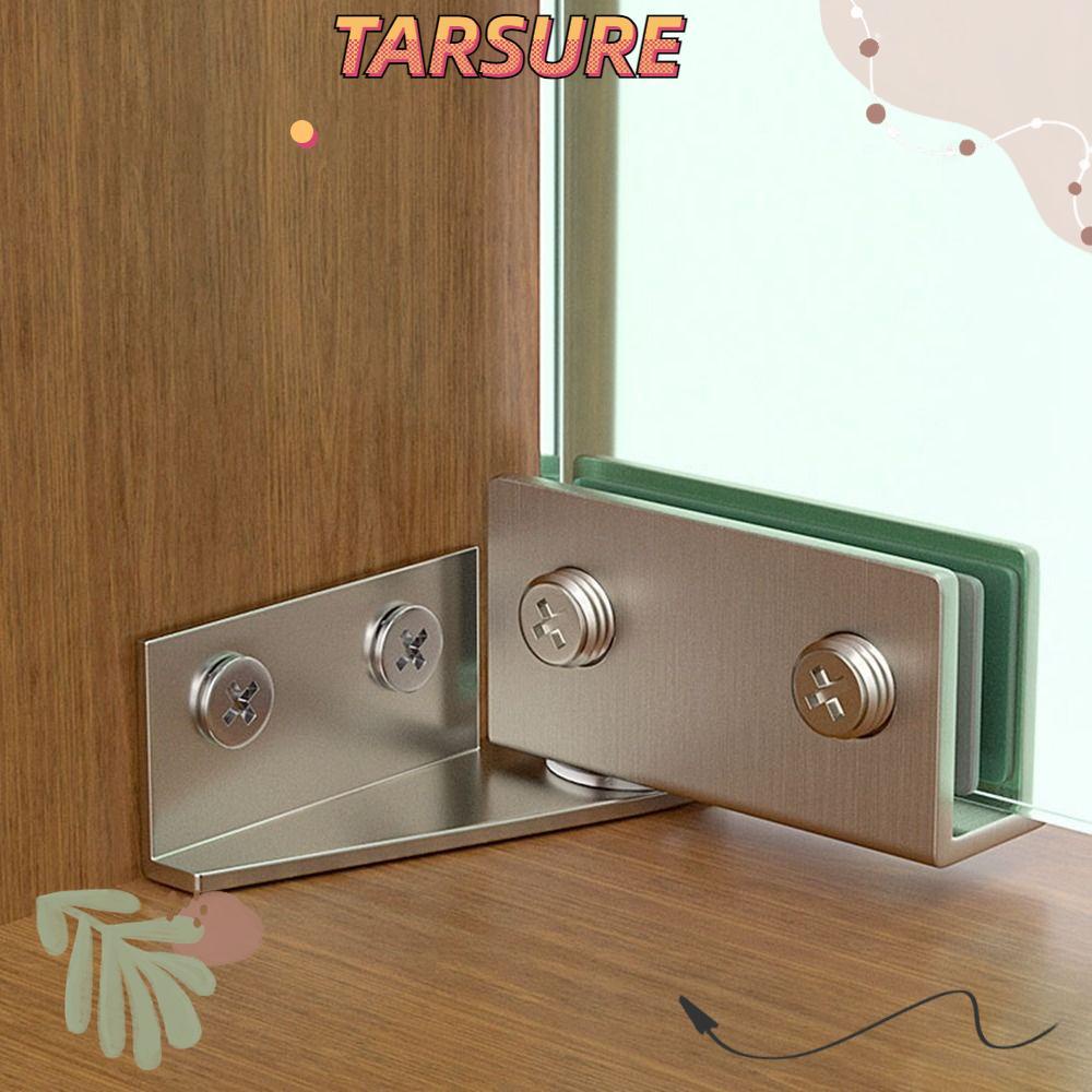 TARSURR 2PCS Glass Door Hinge, Zinc Alloy Hardware Frameless Clamp