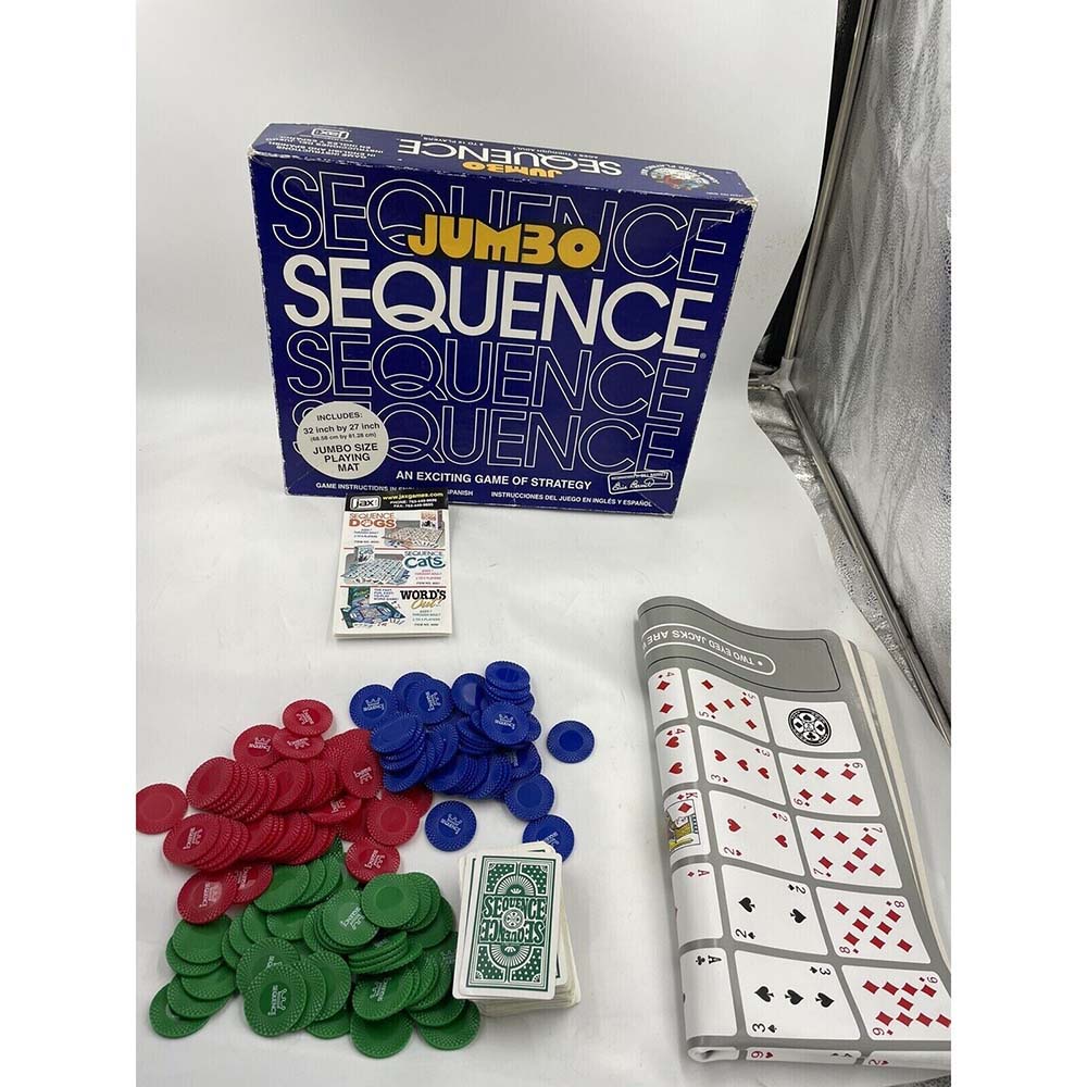 Jax Jumbo Sequence Game Box Edition with Cushioned Mat, Cards and