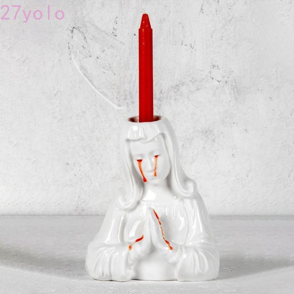 YOLO Crying Mary Candle Holders, Resin Excellent Detail Crying