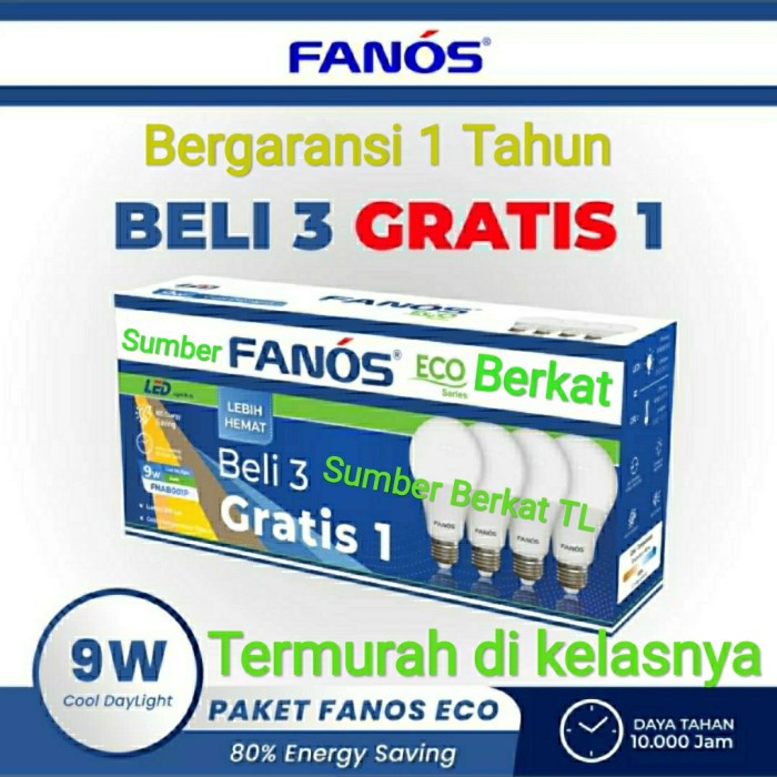 Fanos LED Package Buy 3 Get 1 Free Multipack Fanos ECO 9 Watt 9Watt 9 W ...