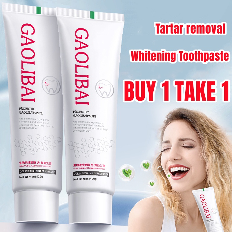 【BUY 1 TAKE 1】120g Teeth Whitening Toothpaste Remove Plaque Oral Odor ...