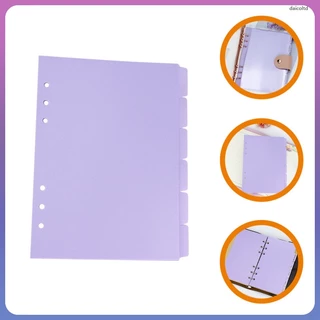 5 Pcs Index Page Folders Document Organizers 3 Holes File Folders Plastic Dividers Separator Binder Sheet Protectors
