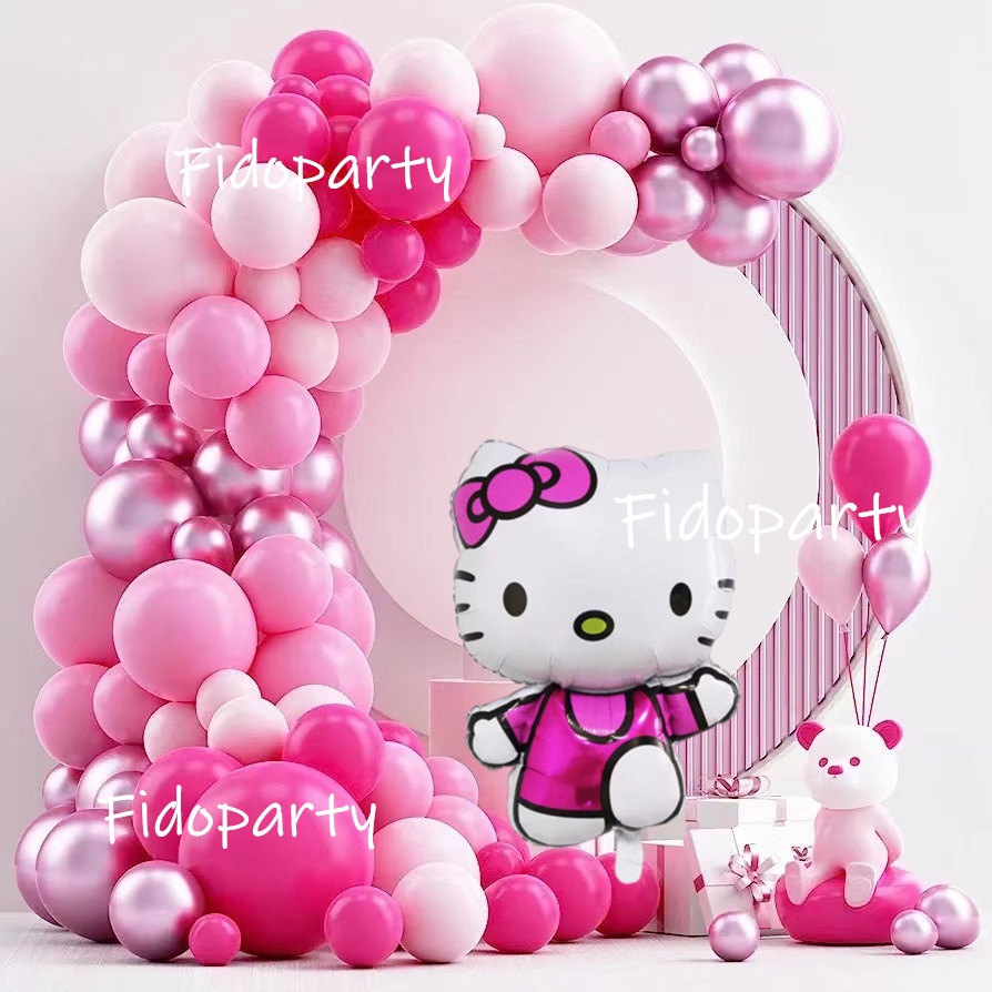 Hello Kitty Balloons Set Macaron Pink Balloon Garland Arch Kit Girls ...
