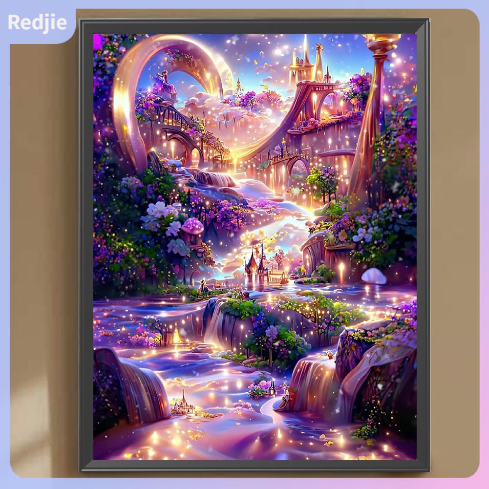 5D DIY Full Round Drill Diamond Painting Dream Castle Kit Home ...
