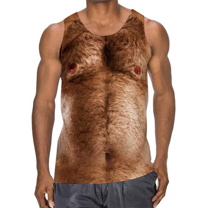 3D Fake Abs Chest Printed Tank Top Gym Clothing Men Summer Streetwear ...