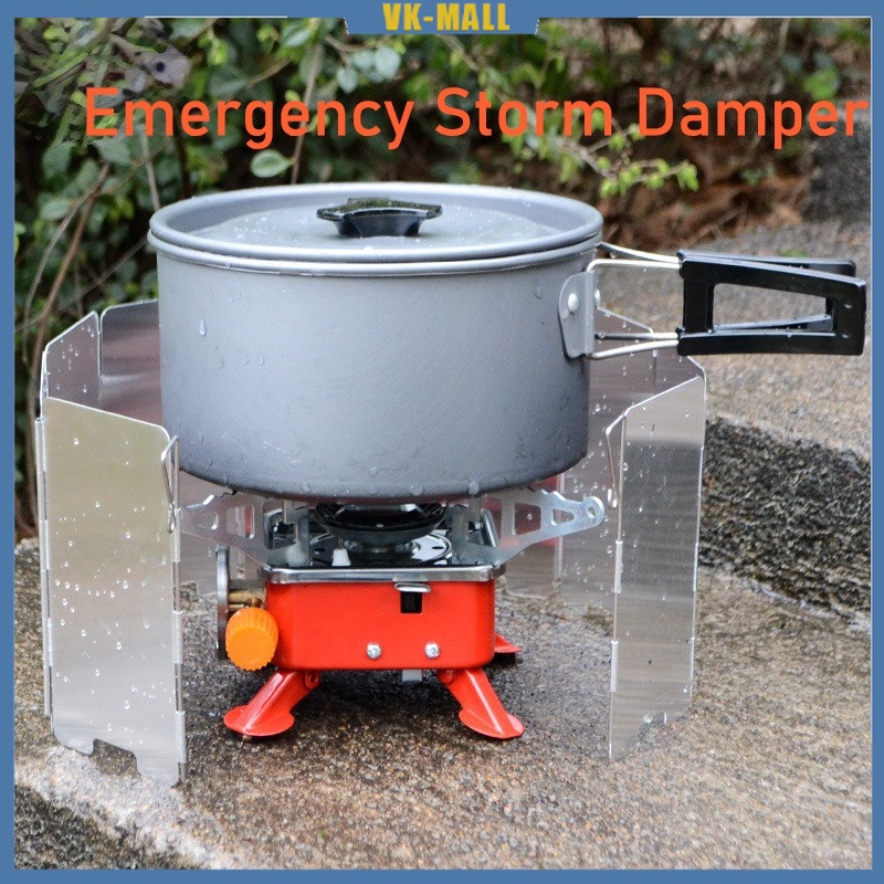 10 Pieces Aluminum Alloy Stove Wind Deflector Foldable Outdoor Camping