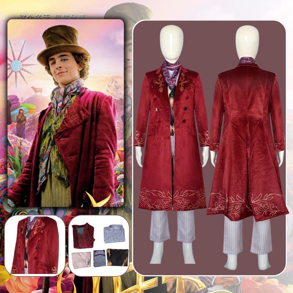 Willy Wonka Cosplay Chocolate Factory Costume Fantasia Disguise for ...