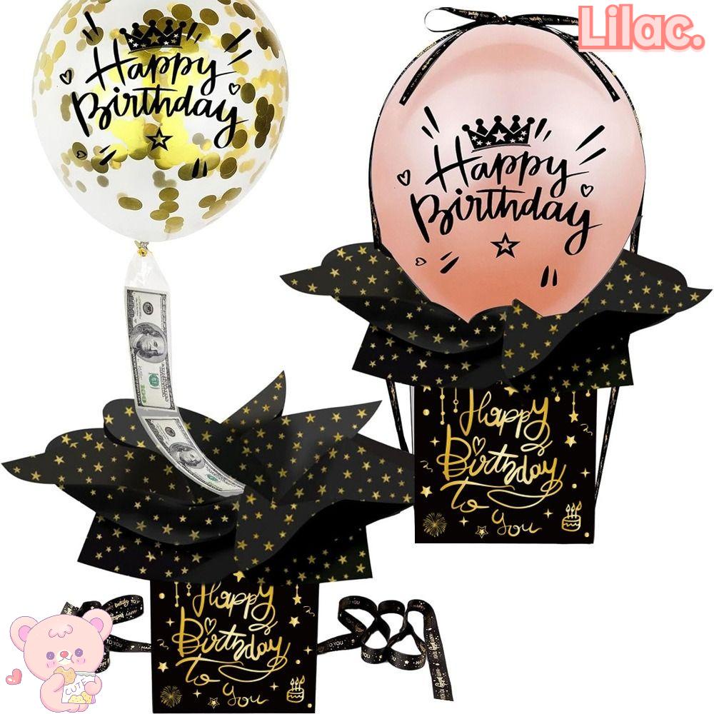 LILAC Birthday Money Box, Birthday Surprise Paper Cash Pull Gift Boxs