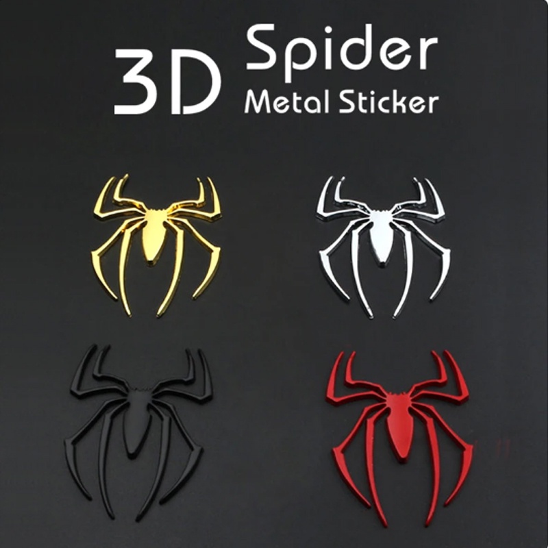 3D Metal Spider Shape Emblem Chrome Decoration Car Stickers Universal ...