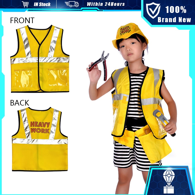 Safety Vest for Kids Engineer Vest Kids Role for Play Toy Road ...