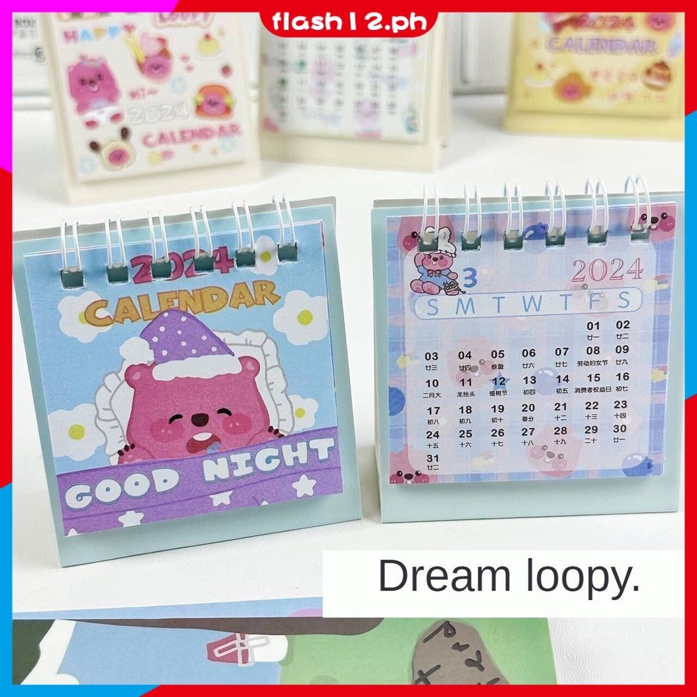 Cute Anime Hobby Loopy Mini Calendar High Beauty Pink Beaver 2024 New ...