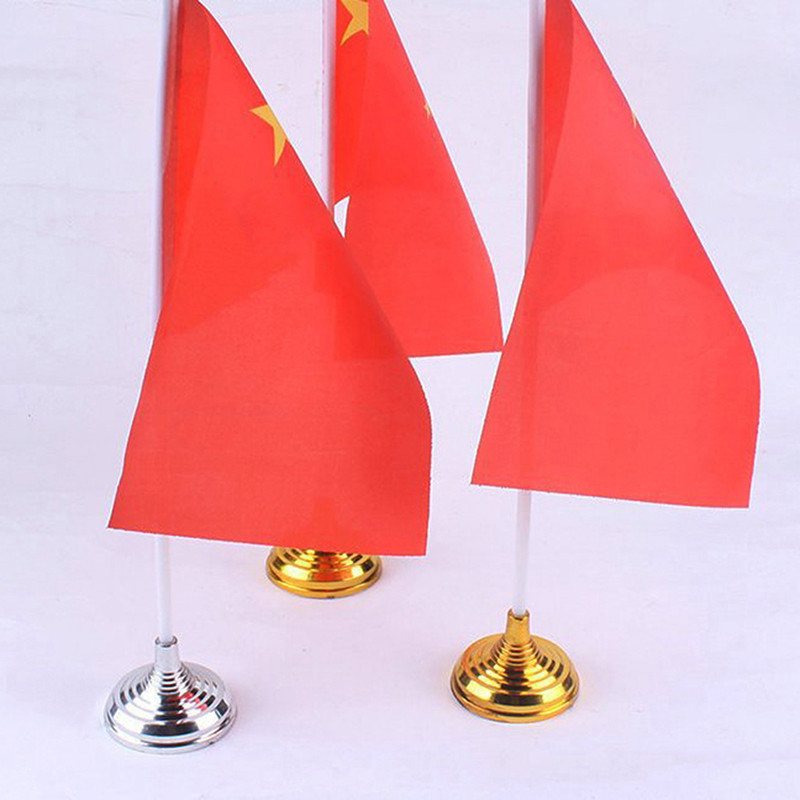 GMARTY 10Pcs Gold-Plated Plastic Base Round Square Flagpole Base Table ...