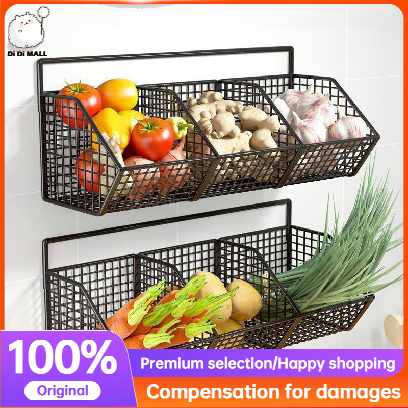 Kitchen Racks Wall Mounted Organizer Fruit Basket Vegetable Shelf ...