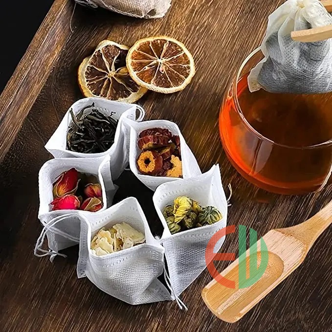 HASTHIP 100 Pcs/Lot New Non-Woven Fabrics Empty Tea Bag With String - Foto 9