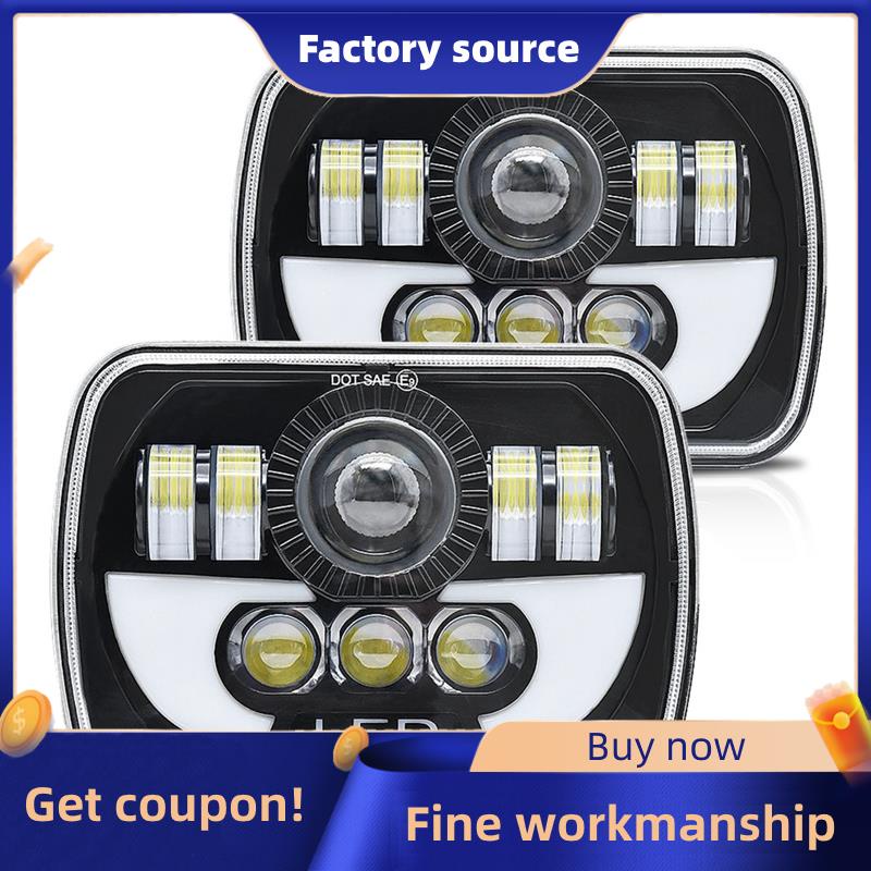 X X Inch Headlights Rectangular Head Light With Drl High Low Sealed Beam Lights For Jeep