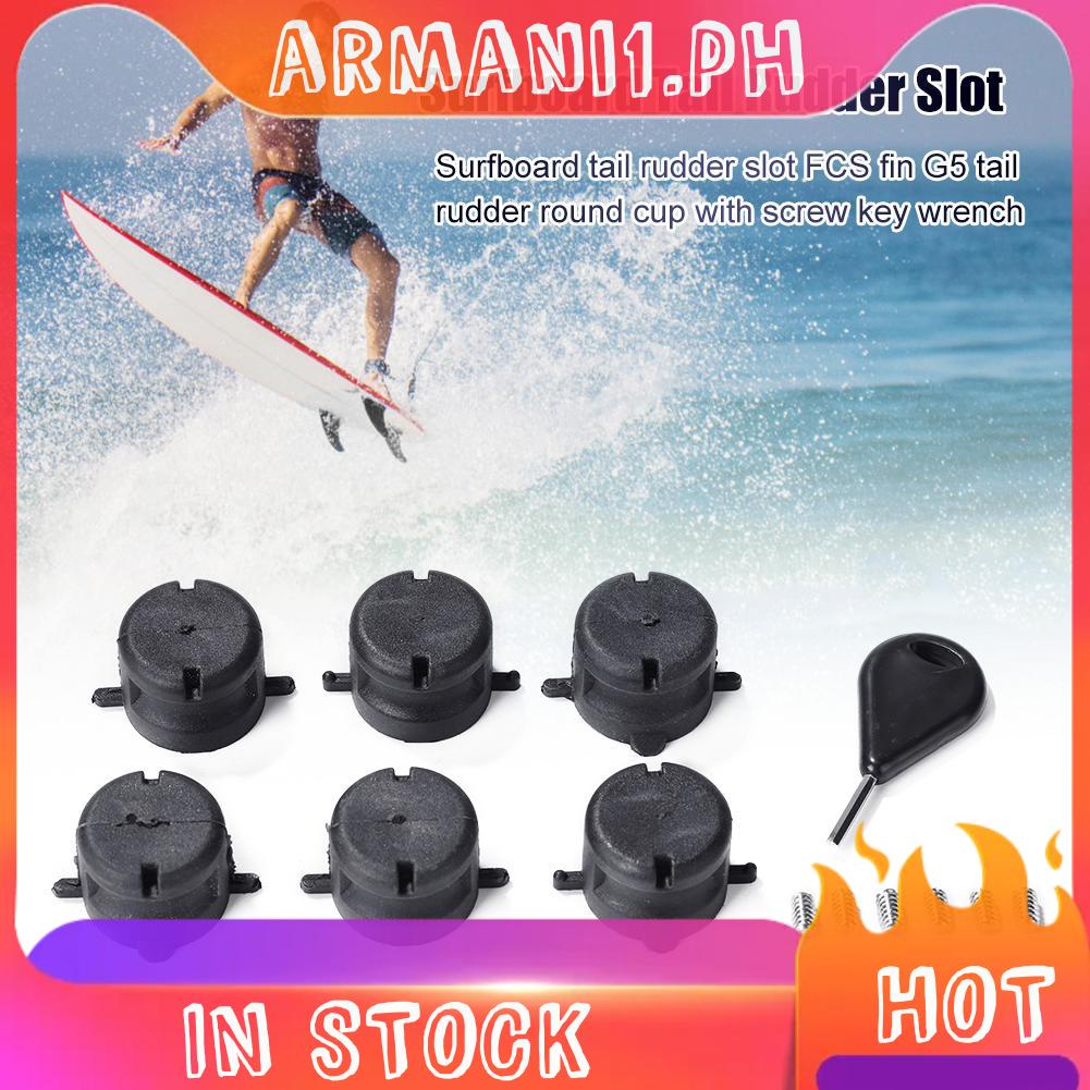 6pcs Surfboard Tail Rudder Slot for FCS Fin G5 Leash Plugs Box with ...