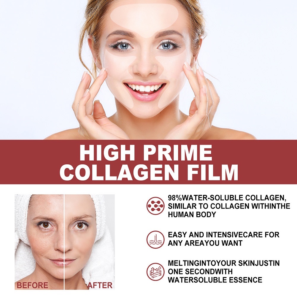 3/6Packs Collagen Film Paper Soluble Facial Mask Cloth Anti-Aging Water ...