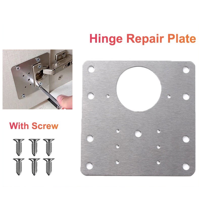 Hinge Repair Plate Stainless Steel Brackets Kitchen Cupboard