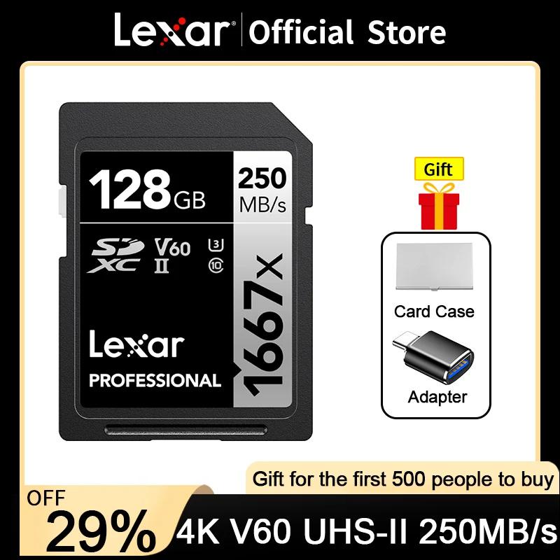 Lexar SD Card 1667X Official Original 250MB/s 64GB 128GB 256GB Memory