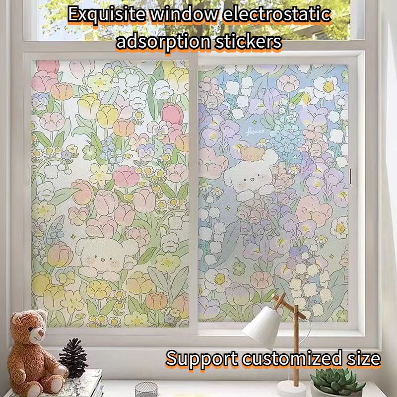 Frosted glass sticker, light-transmitting opaque bathroom window decals ...