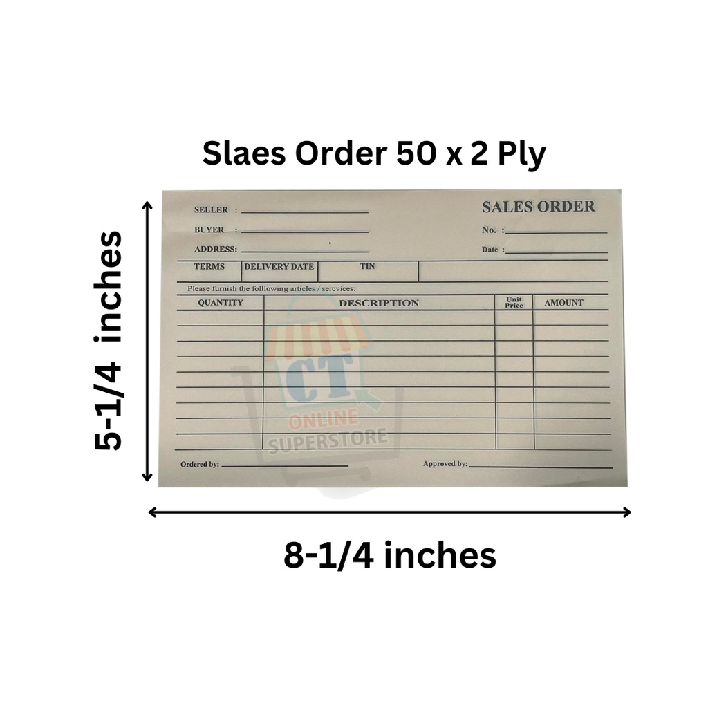 Business Form - Sales Order 50's x 2Ply | Shopee Philippines
