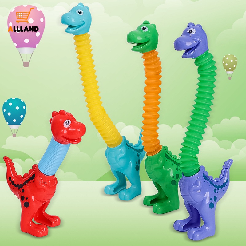 1 Pc Random Color DIY Stretchable Long Neck Dinosaur Toy Cute Cartoon ...