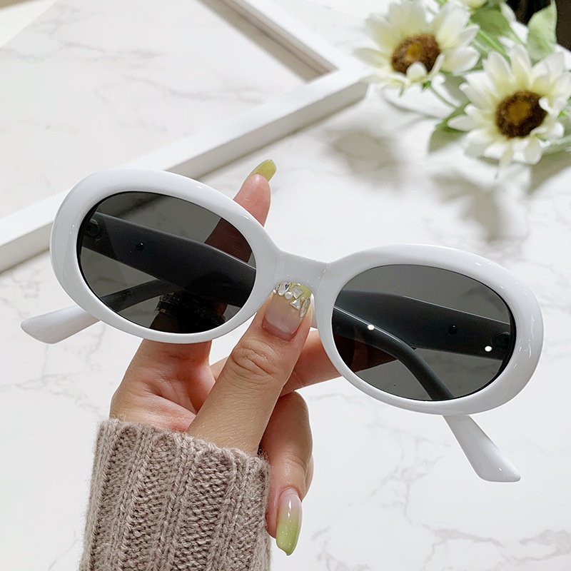 Sunglasses new European and American sun protection small frame cat eye sunglasses oval sunglasses for men and women