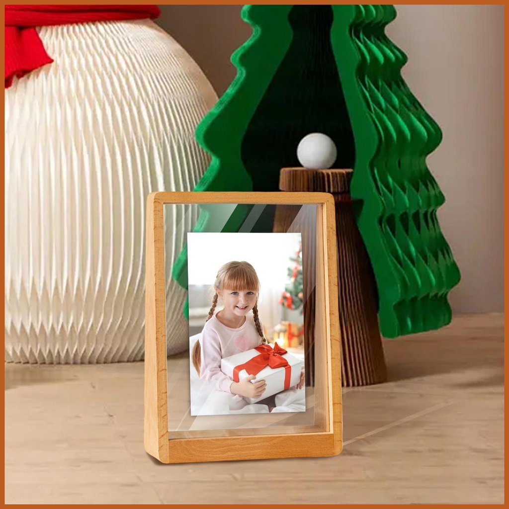 Picture Holder Frame Decorative Wood Picture Stand Changeable Artwork Display Frame with Clear