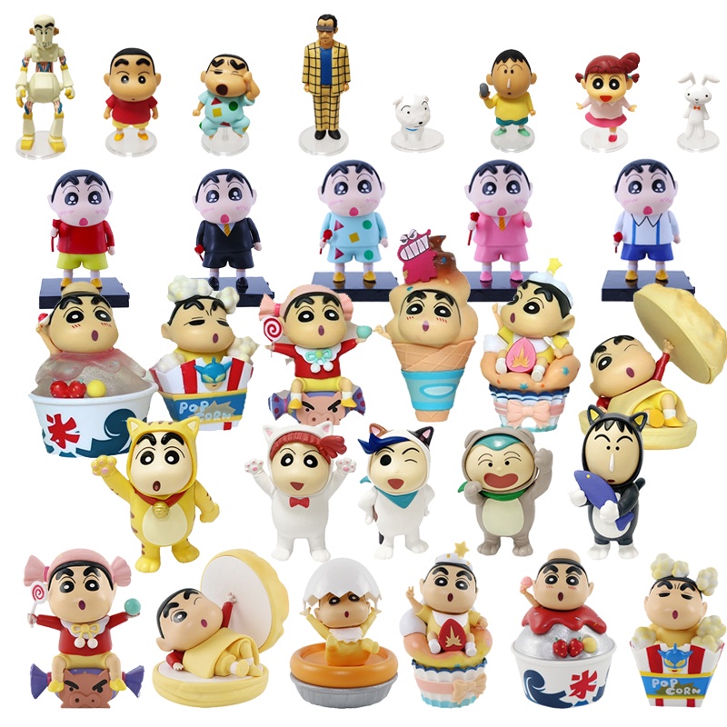 4/5/6/8 Pcs Set Crayon Shin-chan Action Figure Shinnosuke Nohara ...