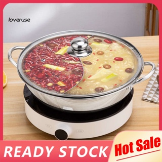 Hot Pot With Divider Stainless Steel Mandarin Duck Electric Pot Dual Sided Hot  Pot Divided 2 Grid Soup Base Cooker 