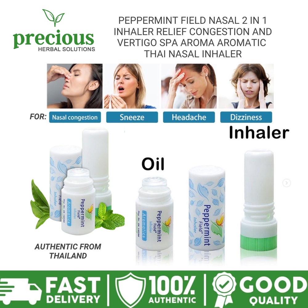 Precious Peppermint Field Nasal 2 in 1 Inhaler and Oil for vertigo