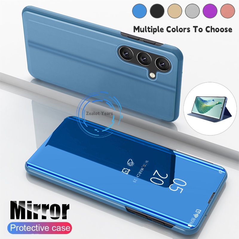 For Samsung Galaxy A G A A G Luxury Plating Smart Mirror Flip Stand Full Protection