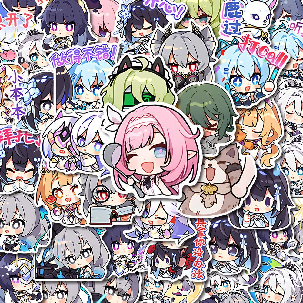 Honkai Impact 3 Stickers Q Edition Game Character DIY Decals 112 Sheets ...