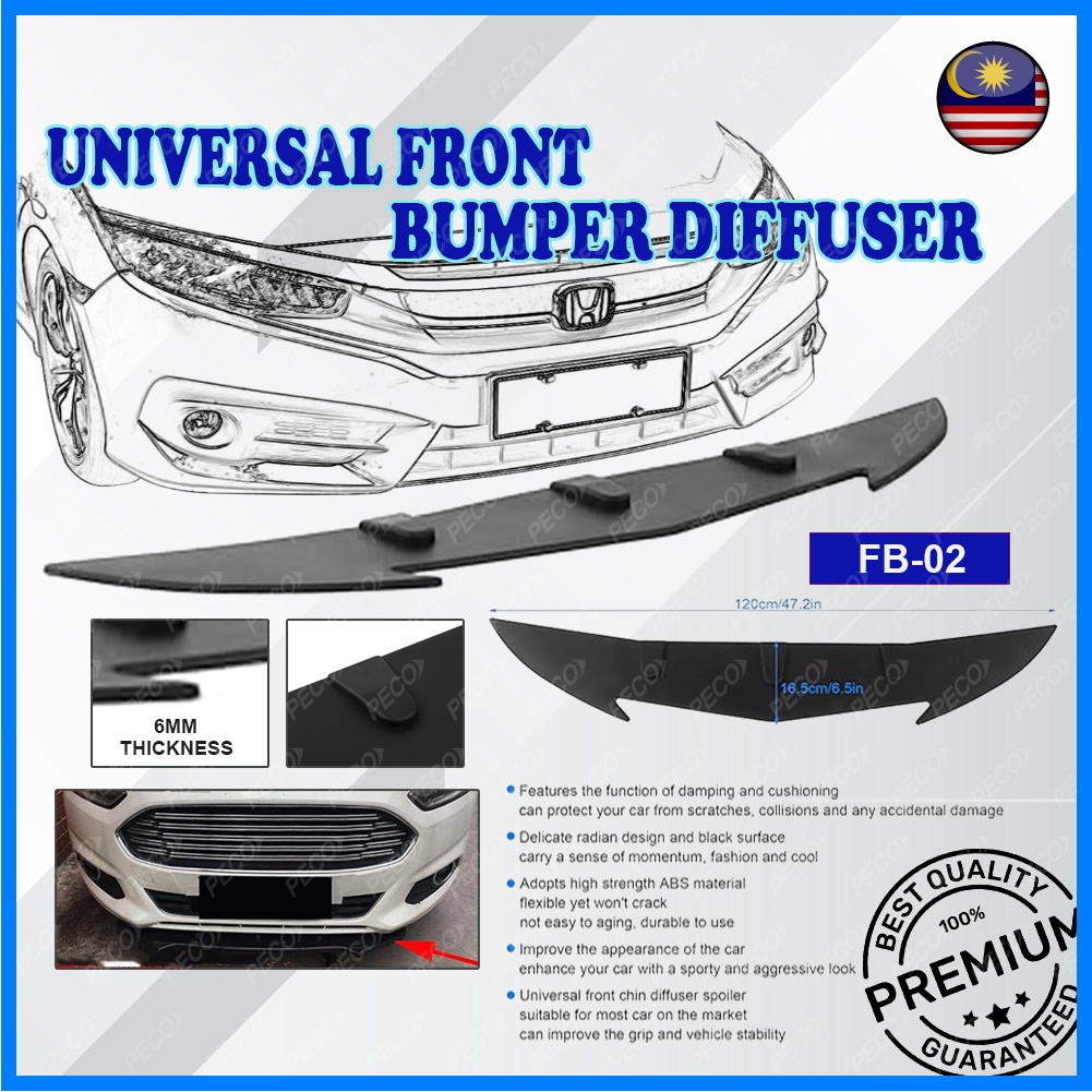 Universal Front Bumper Diffuser Front Splitter Durable Fashion for ...