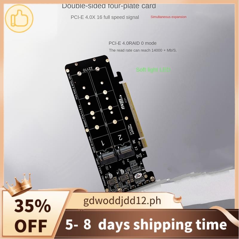 Double-Sided 4-Disk NVME RAID Card PCIeX16 to M.2 M-Key NVMEx4SSD 2U ...